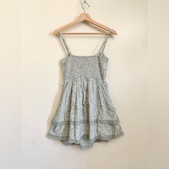 Hollister Green Floral Bustier Smock Dress Size Small - Picture 8 of 9